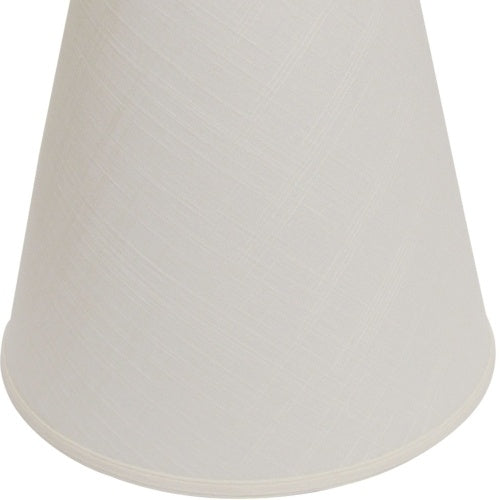 Deep Cone Hardback Lampshade With Washer Fitter, White Fabric Lampshade For Table Lamps, Natural Linen, 9 Top X 16 Bottom X 14 Height