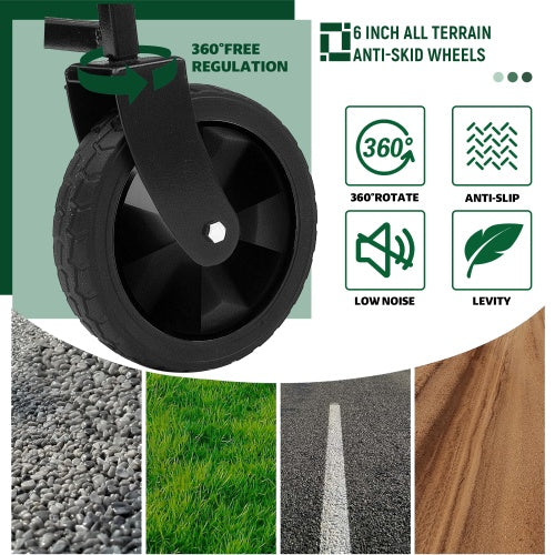 Collapsible Foldable Wagon Cart With Strapping System, Beach Wagon ,Utility Wagon Grocery Cart Camping Shopping Sports Gardeing Fishing Supports 225lbs, Green