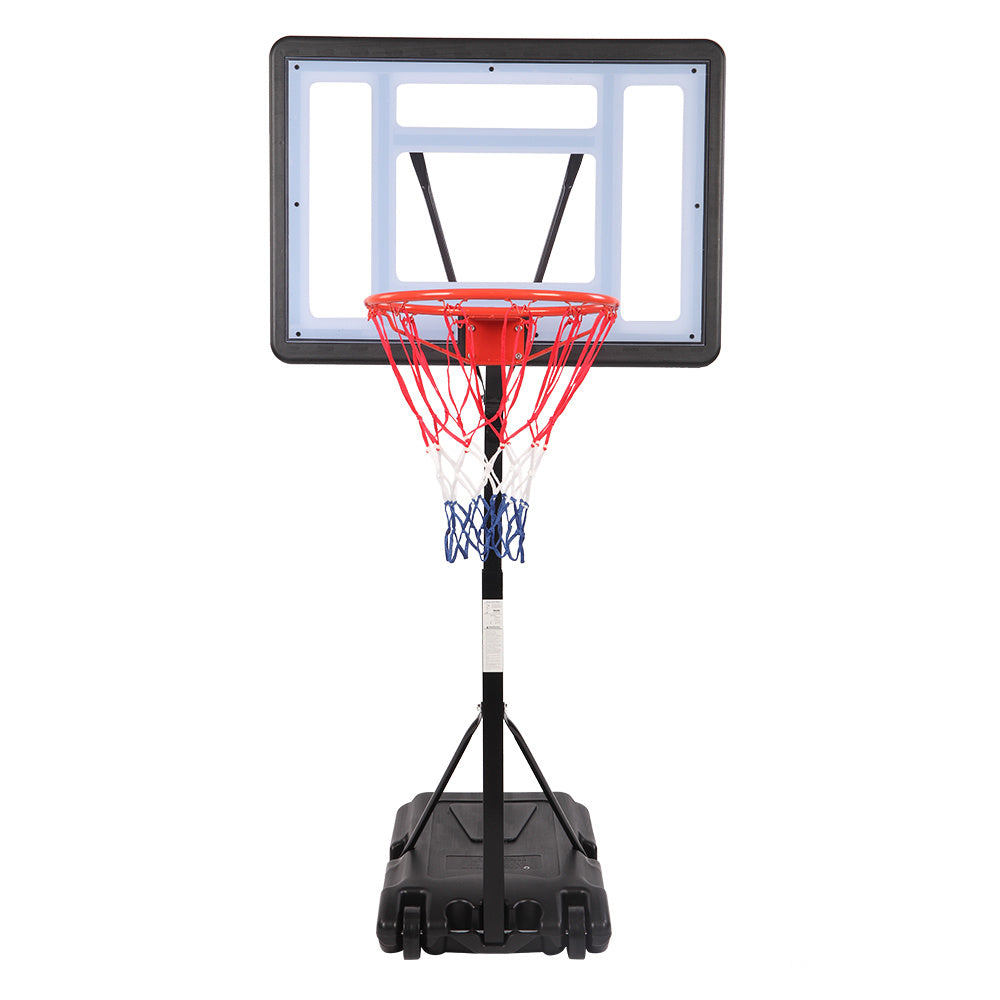 PVC Transparent Board Basket Frame Adjustable 115-135cm Basketball Stand