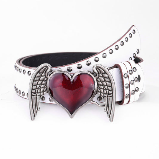 Fashion Personality Heart Wings Belt Ladies
