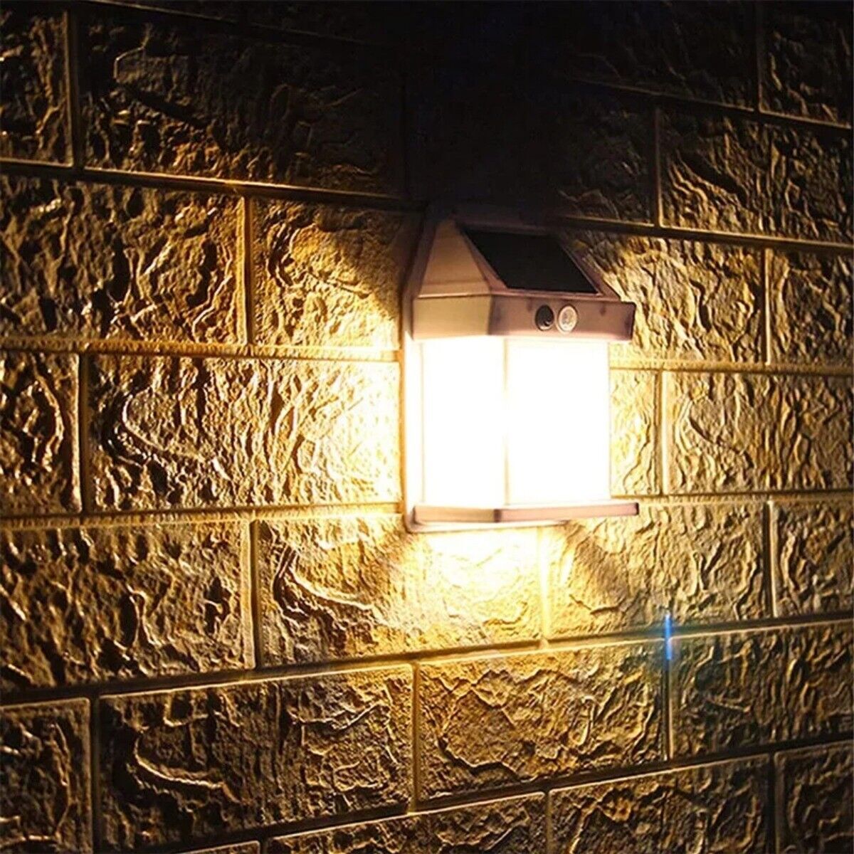 Solar Power PIR Motion Sensor Wall Lights LED Outdoor Garden Security Lamp UK