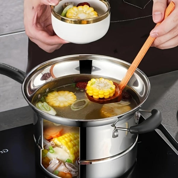4pcs Non Stick Chip Pan Deep Fat Fryer Cooking Noodle Soup Pot Frying Basket Lid