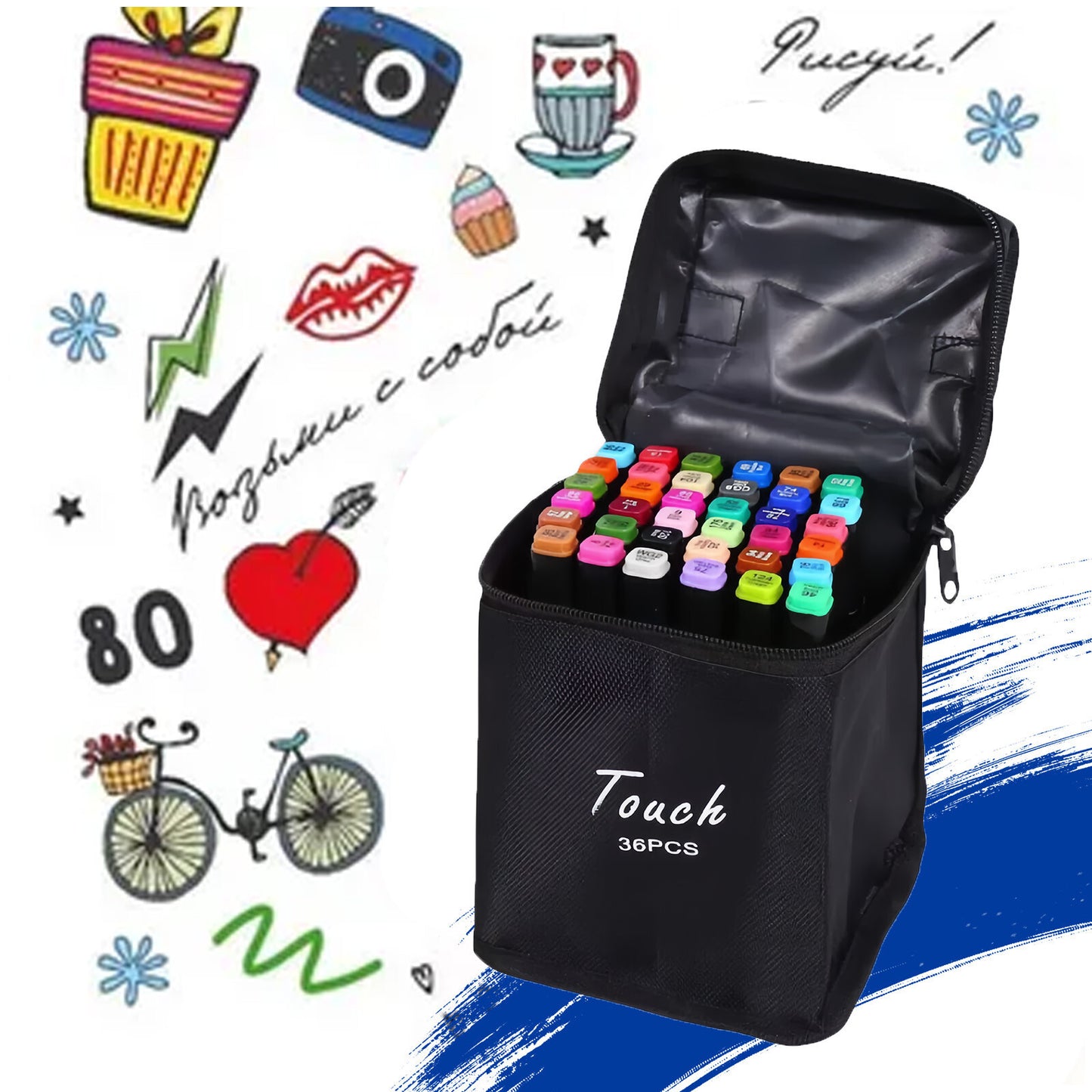 30 Color Acrylic Pens Marker Set Permanent Pen For DIY Graffiti Sketch Dual