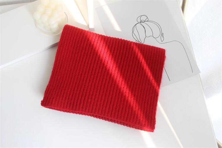 Solid Color Knitted Mid-length Warm Wool Scarf