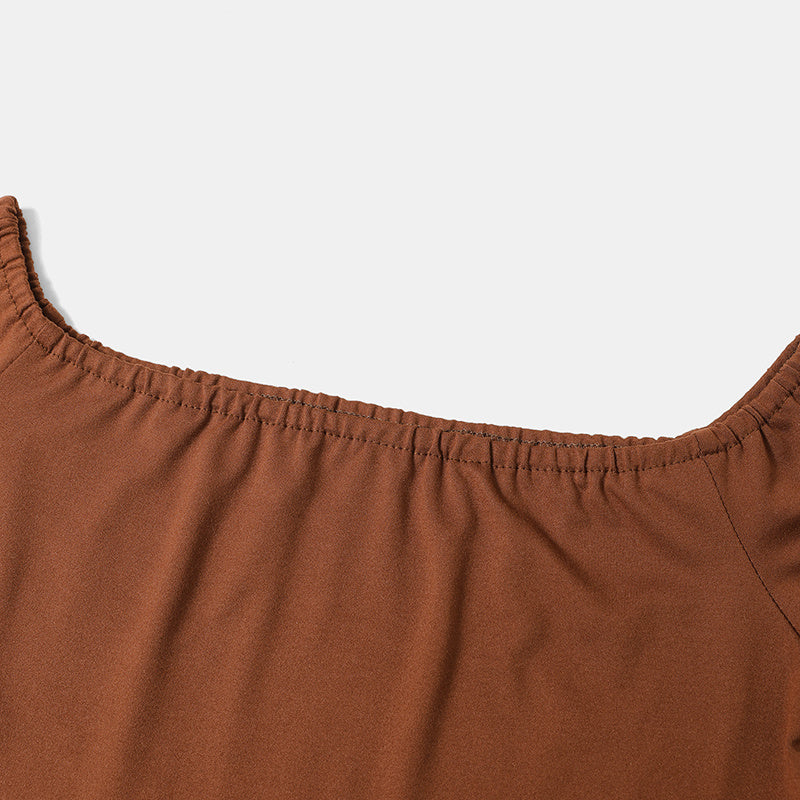 Women's Solid Color Western Cowgirl Style Off-Shoulder Fringe Top - Sexy Slim Fitted Long Sleeve Tassel Blouse