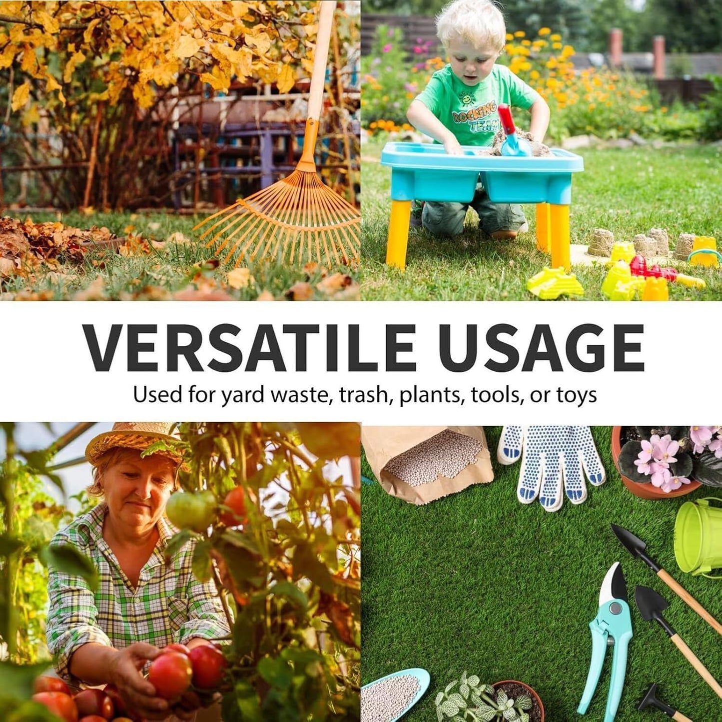 2  500L Heavy Duty Garden Waste Bags With Handles, Reusable Construction Bags UK