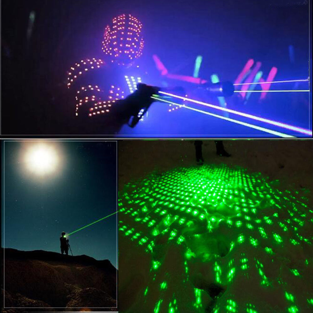 USB Rechargeable Green Laser Pointer Pen Visible Beam LED Flashlight Torch Lazer