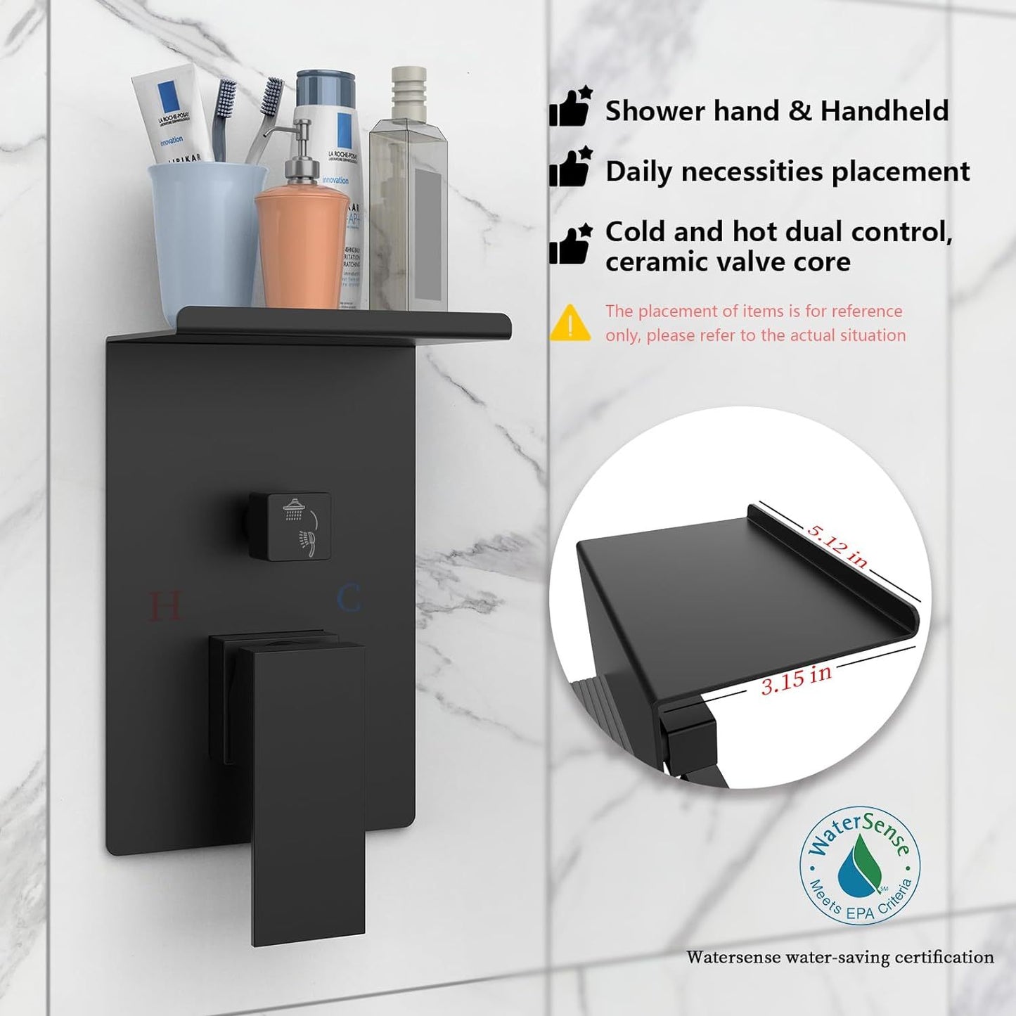 Rainwater Shower System With Storage Rack, Unable To Ship On Weekends