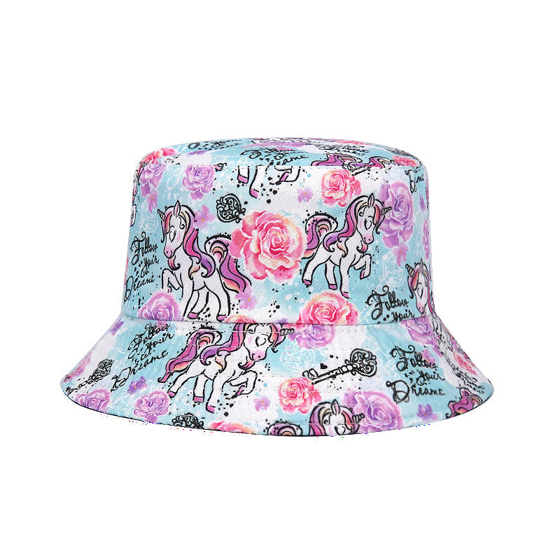 Unicorn Children's Sunscreen Cartoon Bucket Hat