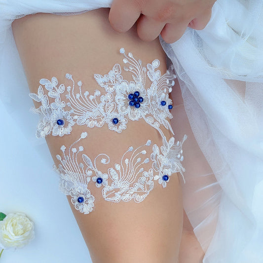 White Elastic Leg Ring Bridal Lace Stockings Band
