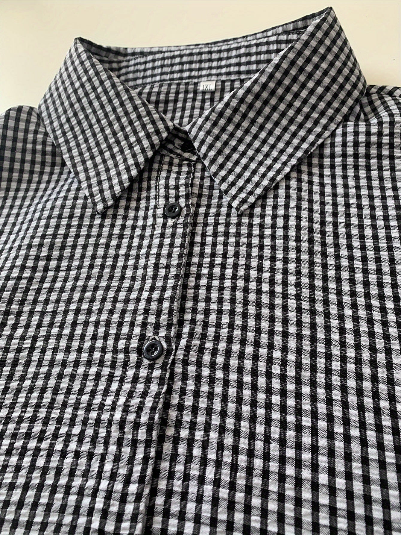 Women's Plus Size Plaid Button-Down Shirt - Summer Casual Collared Work Outdoor Top