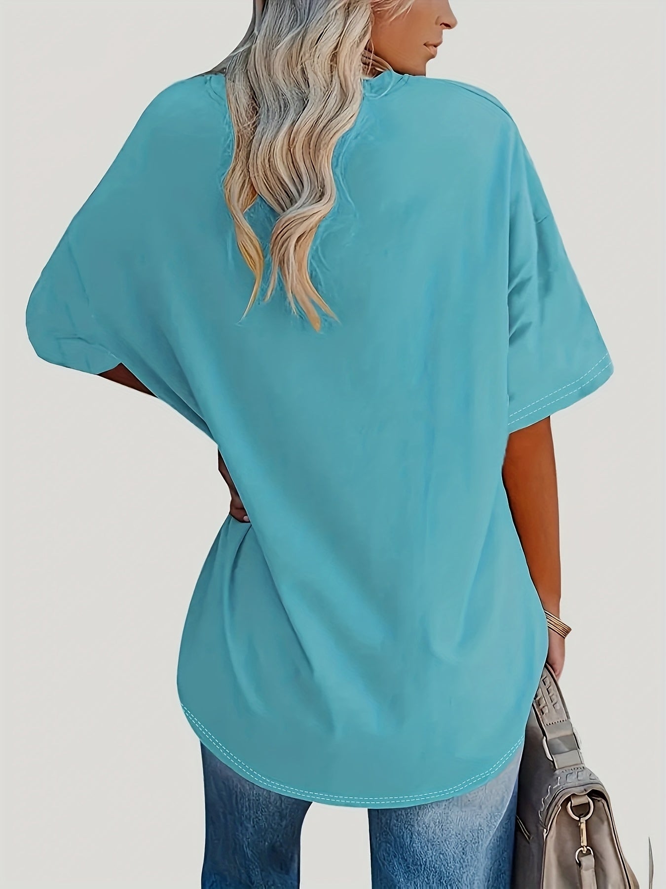 Self-pick-up Plus Size Women's Fashion V-Neck Printed Short Sleeve T-Shirt Only Self-pickup Is Supported