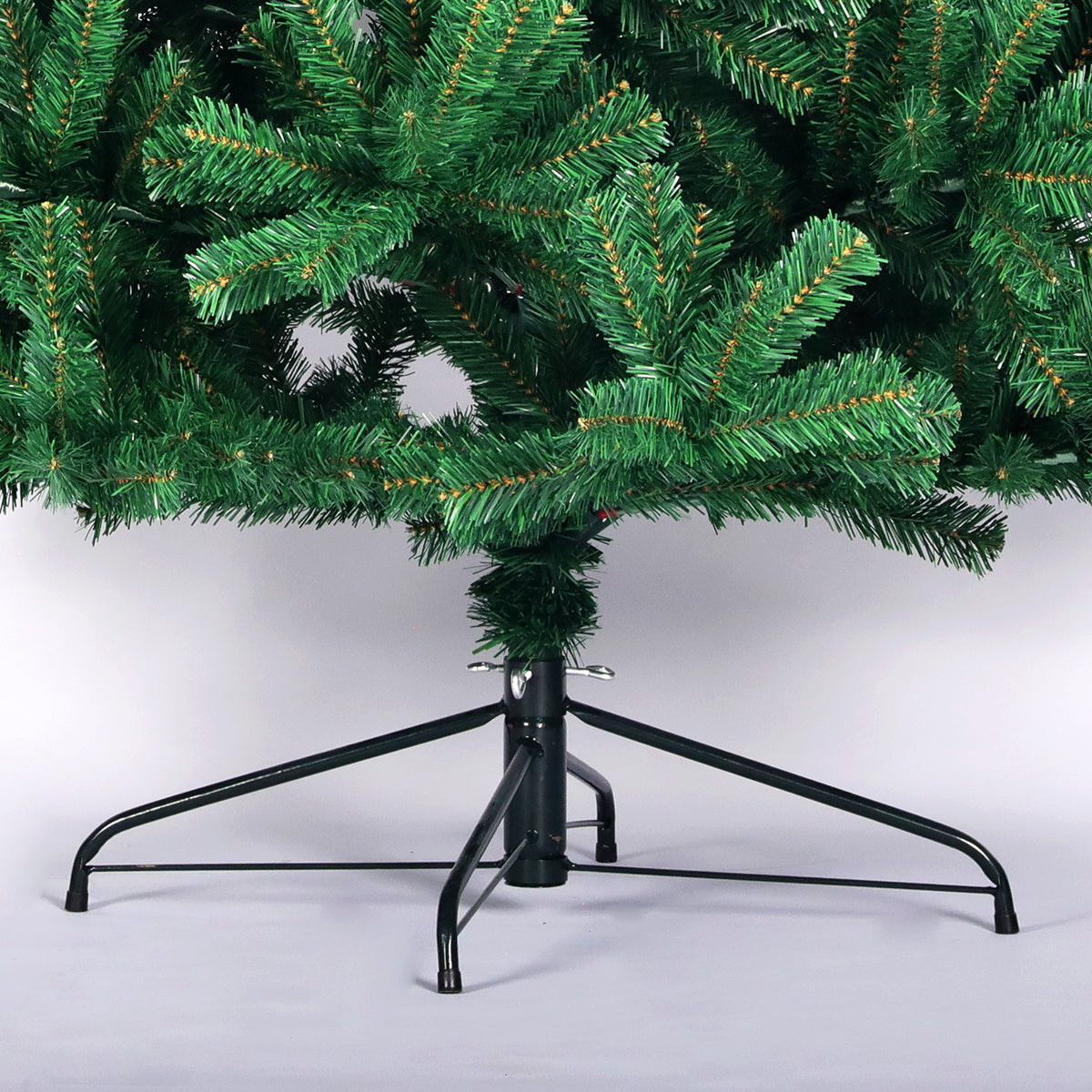 Artificial Christmas Tree All Natural Spruce PVC Fir Tree 7.5 Foot Collapsible Metal Stand Unlit Green