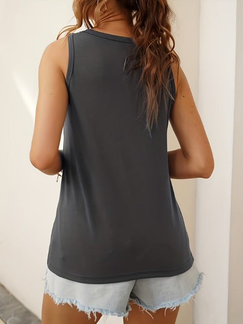 Ladies' Solid Color Lip Print Fashionable Off Shoulder Versatile Vest