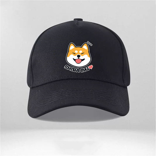 Cartoon Dog Shiba Inu Men And Women Couple New Peaked Cap