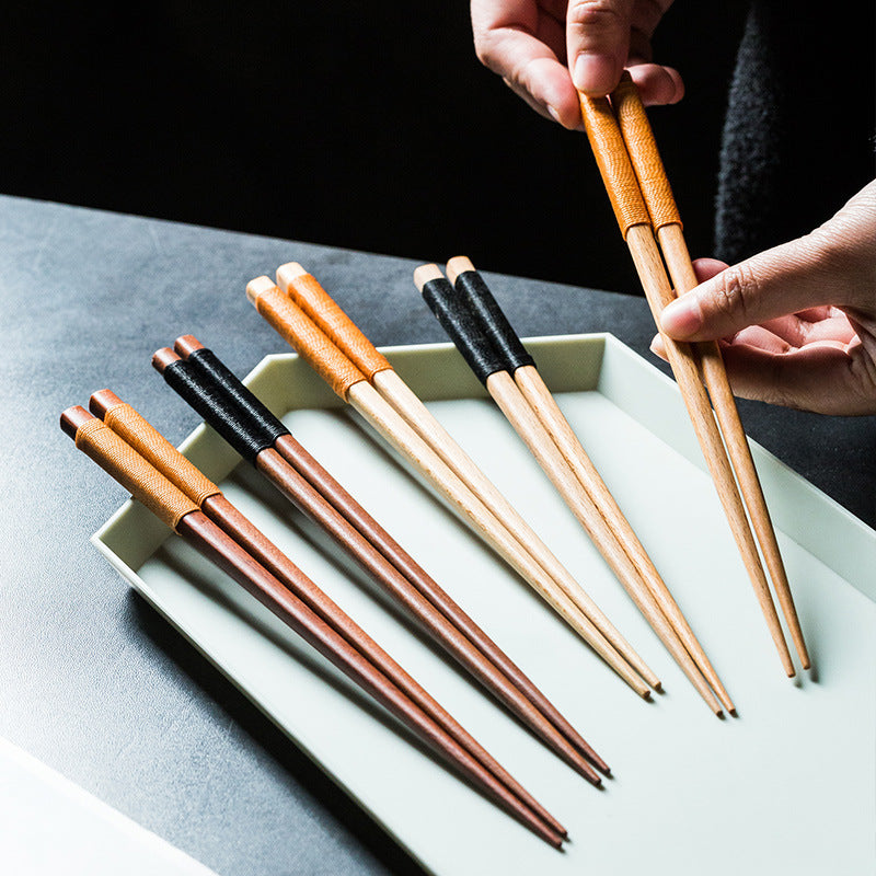 Japanese Style Pointed Mahogany Chopsticks
