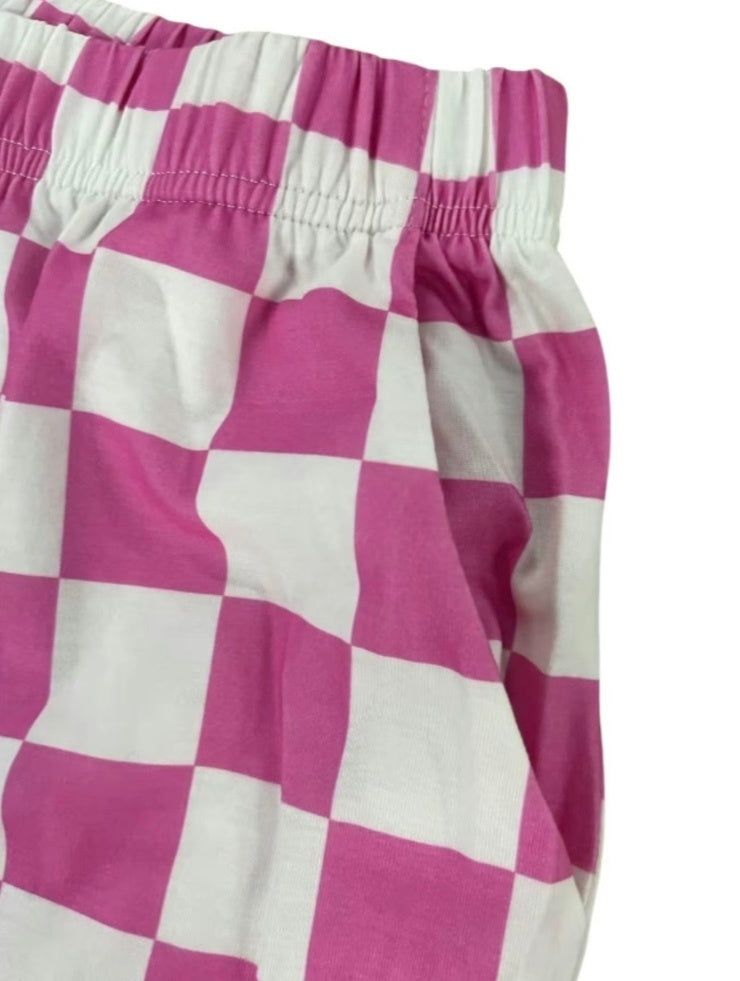 Women's Plaid Print Pocket Elastic Waist Straight Pants, Casual And Comfortable Trousers For Daily Wear, Women's Pants Womenswear Bottom Linen Pants Footwear Fit Baggy Loose