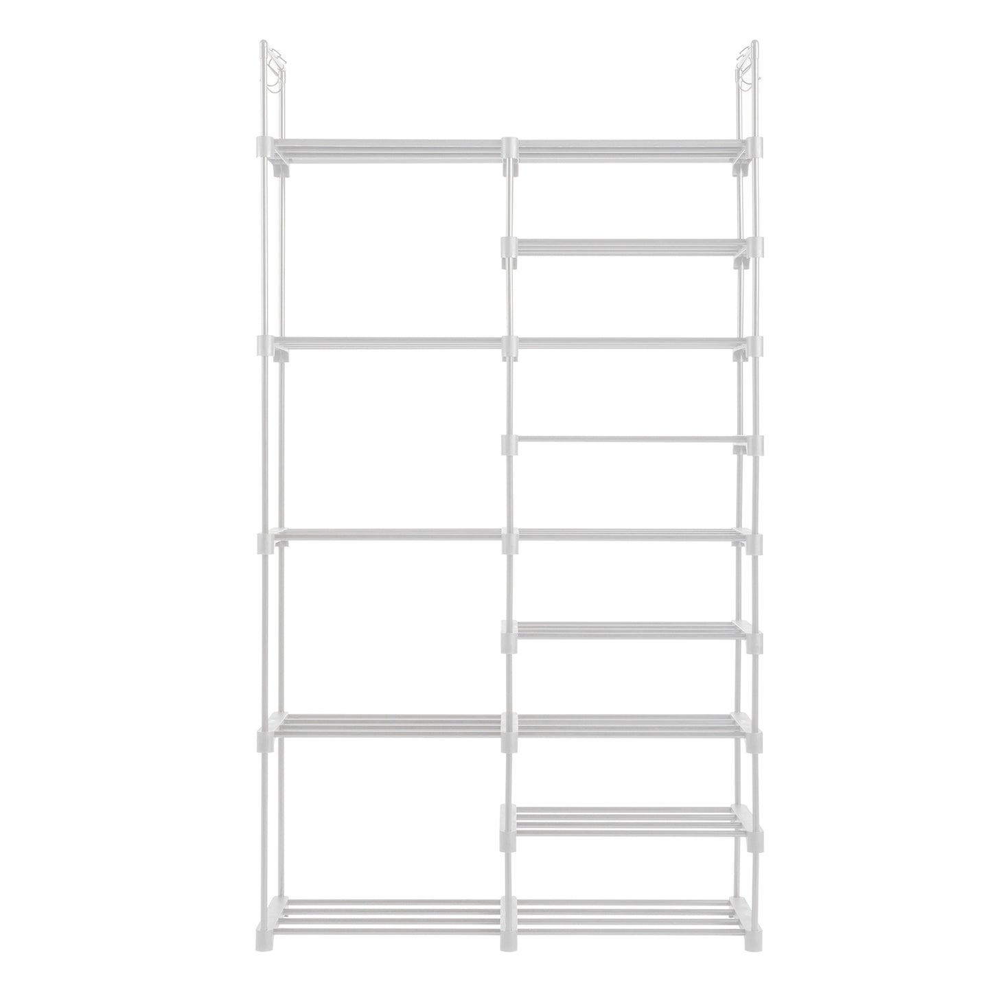 FCH Double Row 9-Layer Shoe Rack With Handles, 85.7x29.8x158cm White