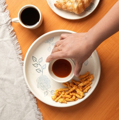 Handcrafted Ceramic Chip And Dip Bowl
