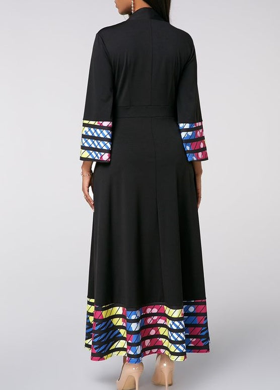 Ladies' V-neck Printed Fashionable Dress