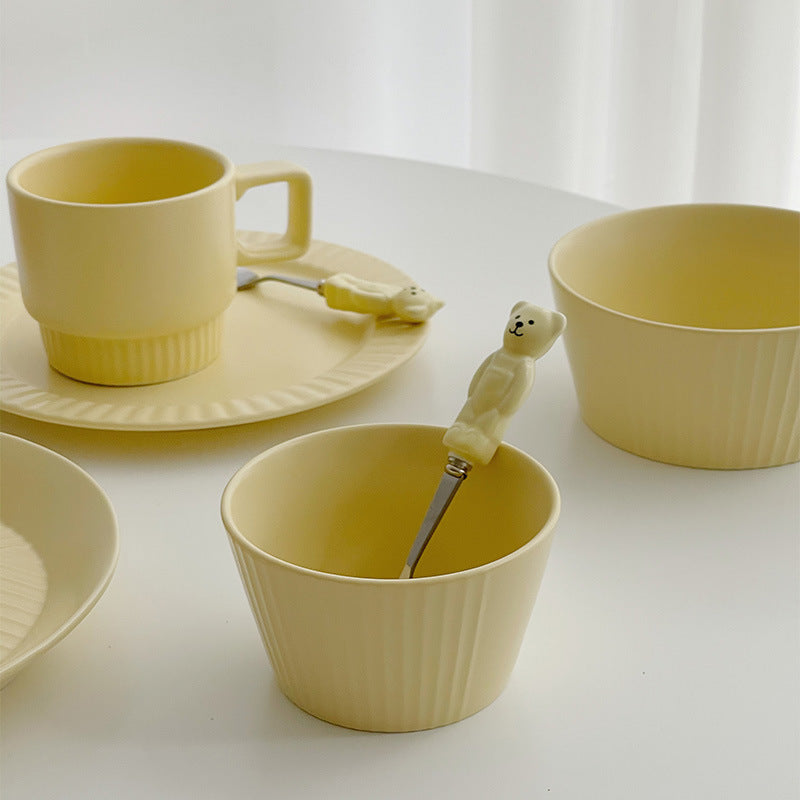 Creamy Yellow Korean Ins Style Rice Bowl