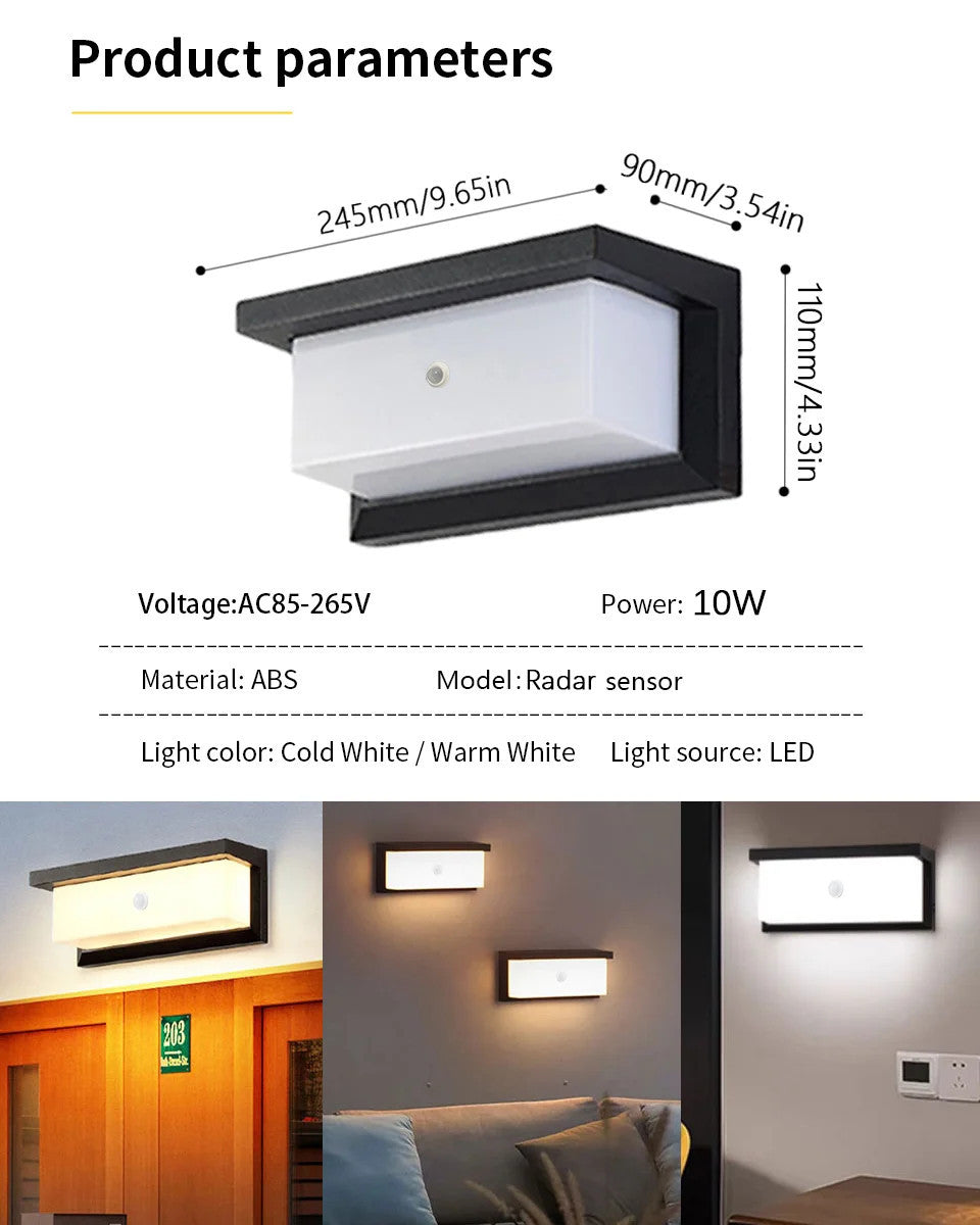 LED Outdoor Light With Motion Detector Wall Light Anthracite Sensor Outdoor Lamp 18w