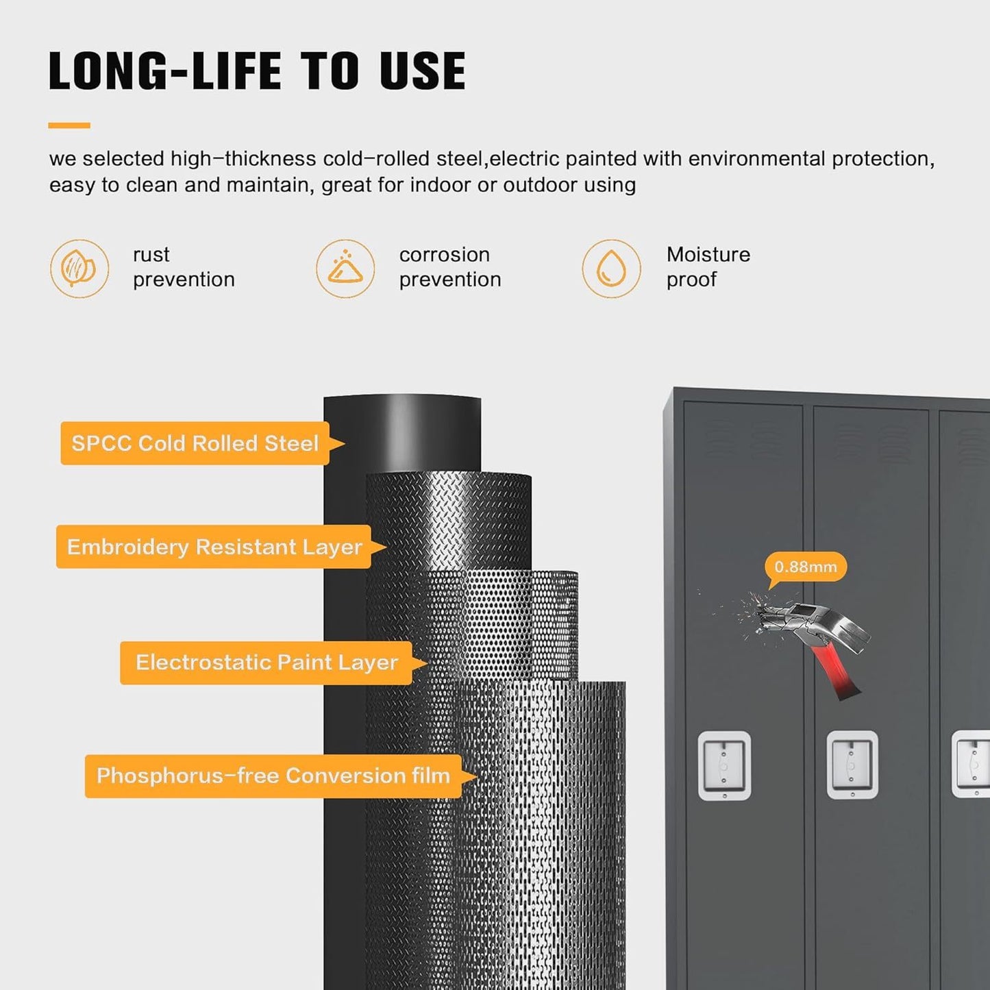 15 Doors Metal Lockers For Employees For Offices School Gyms Home,Assembly Required,Dark Gray