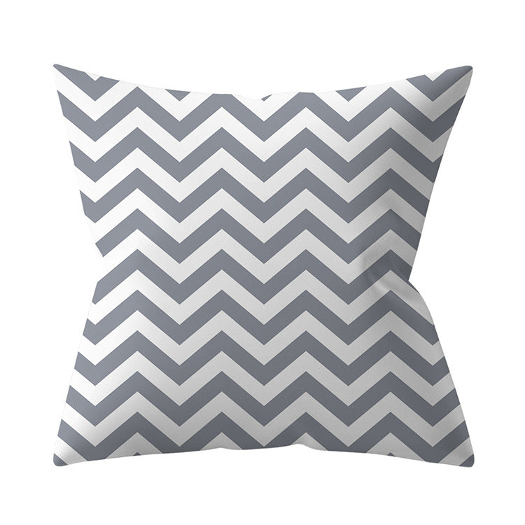 Gray Geometric Polyester Pillow Cover Cross-border Hot Sale Silver Gray Sofa Cushion Cushion Cover