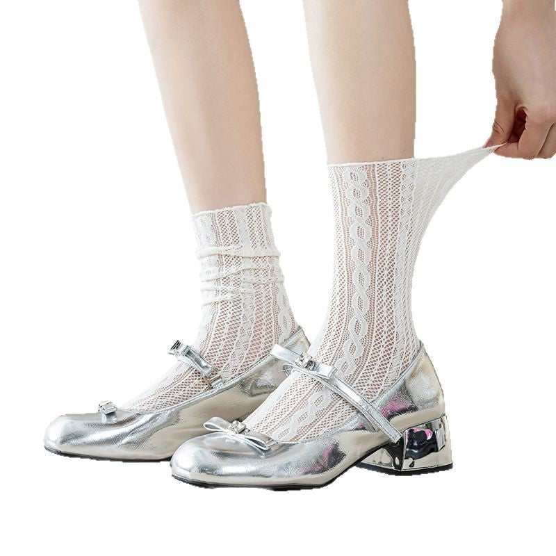 Thin Breathable Hollowed-out Mesh Lace Socks
