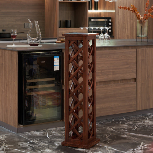 12 Bottles Freestanding Wine Rack, Wine Cooler, Kitchen, Pantry, Wine Cellar, Walnut Freestanding Display Stand