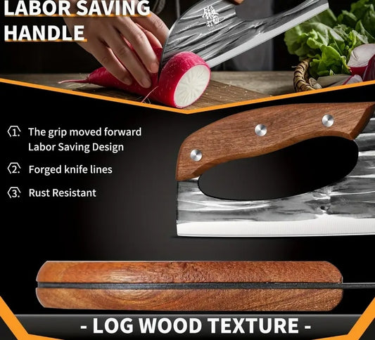 1pc Hand Forged Bone Cutter Kitchen Knife - Sharp Lightweight Dual-Use Slicer For Women - High-Carbon Stainless Steel, Ergonomic Handle, Easy To Clean, And Durable