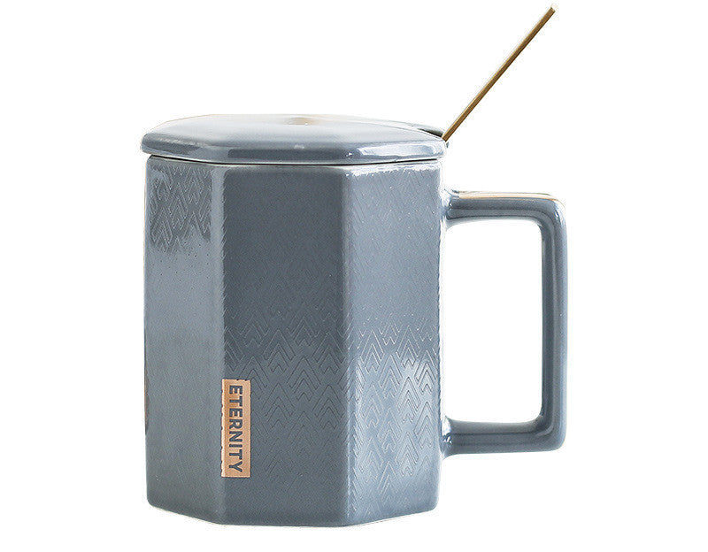 Ceramic Cup With Lid Spoon