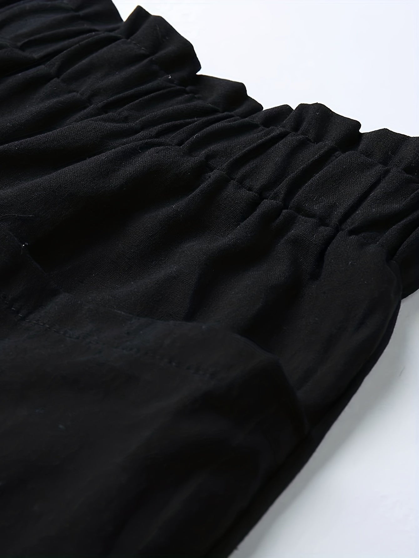 Plus Size Women's Loose Wide Leg Cotton Material Pocket Solid Elastic High Waist Shorts