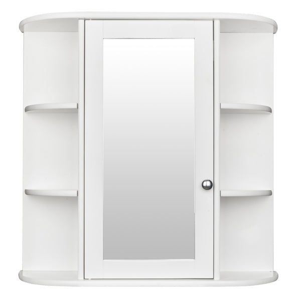 White Paint Surface Density Board, 1 Mirror Door, 3 Layers On Each Side, Bathroom Wall Cabinet