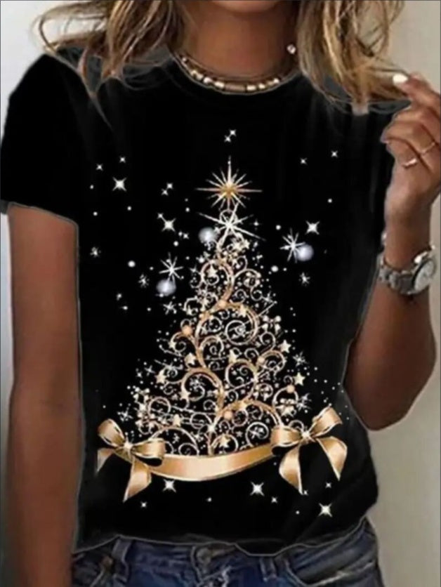 Women's Print Long-sleeved Hoodless Sweatshirt