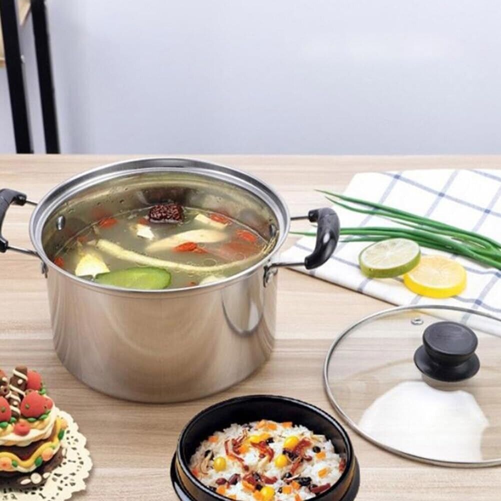 5PCSSet Stainless Steel Saucepan Induction Cooking Pot Cooker Cookware Kitchen