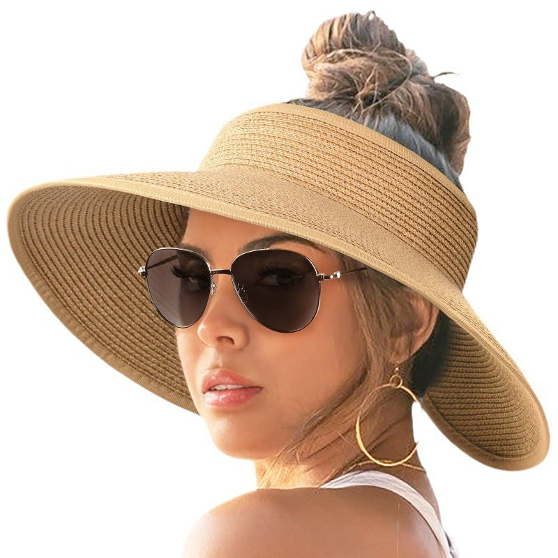 Wide Brim Beach Horse Tail Women's Foldable Sun Hat