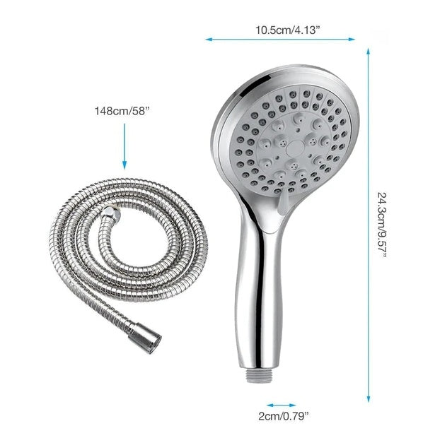 High Pressure Shower Head 5 Settings Handheld Shower Heads Spray With 5 FT Hose