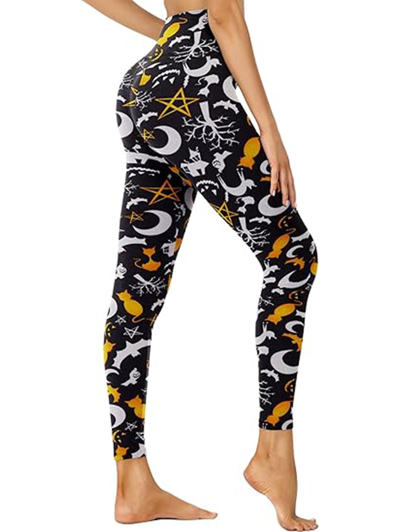 Leggings - Cropped High-rise Print Moon Cat