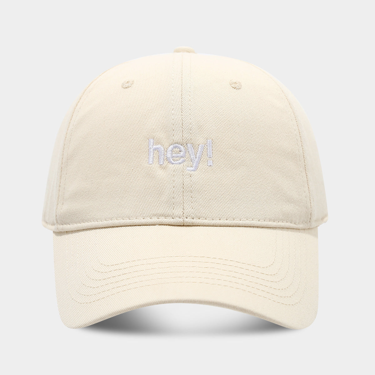 Creative Letters Hey Embroidery Soft Top Peak Cap
