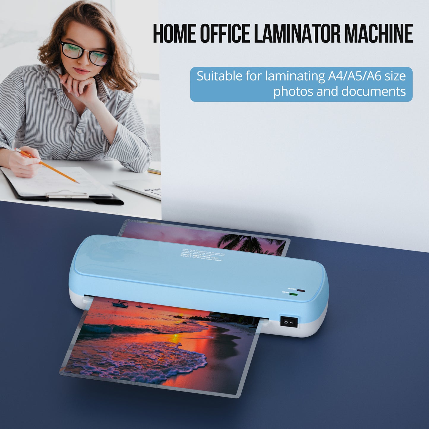 Suntiko Laminator Machine With 10 Sheets,Fast Warm  Up For A4,A5,A6 Documents Photos Office, School, Home Use ,Teacher Supplies  Organization Essentials