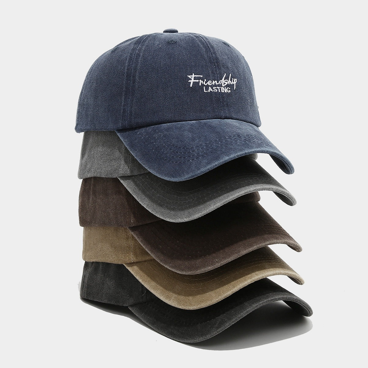 Soft Top Show Face A Little Retro Distressed Peaked Cap Couple