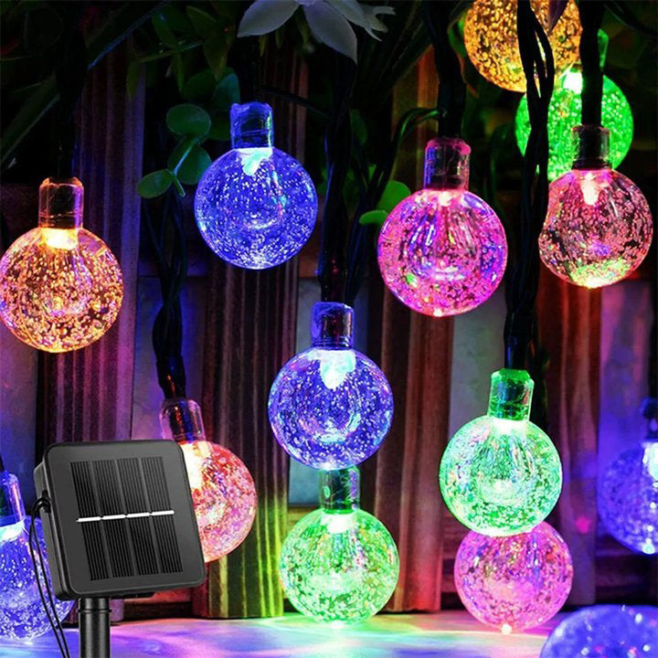 12M LED SOLAR POWERED Retro Bulb String Lights Garden Fairy Ball Outdoor Lamp