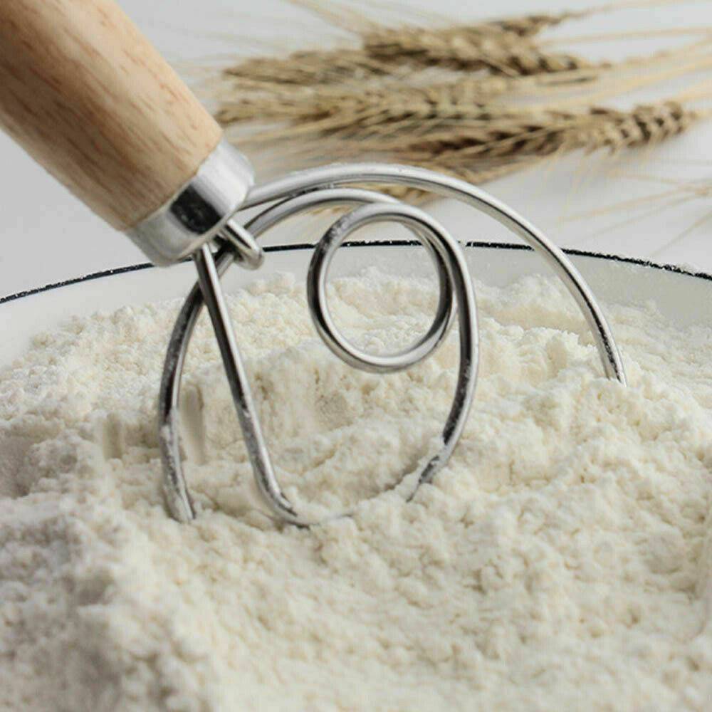 BAKING DOUGH STAINLESS STEEL LARGE WIRE WHISK MIXER BREAD COOKING TOOL