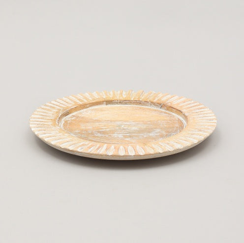 Handcrafted 13 Wood Charger Plate   Wooden Dinning Placemat Artisan Wood Tableware