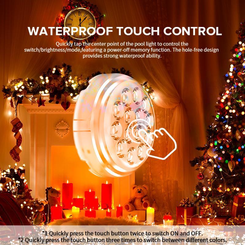 Sansi Upgraded Wireless Rechargeable Pool Lights,Submersible RBG LED Pond Lights,Color Changing Underwater Spotlight With Magnetic And Suction Cup Mounts