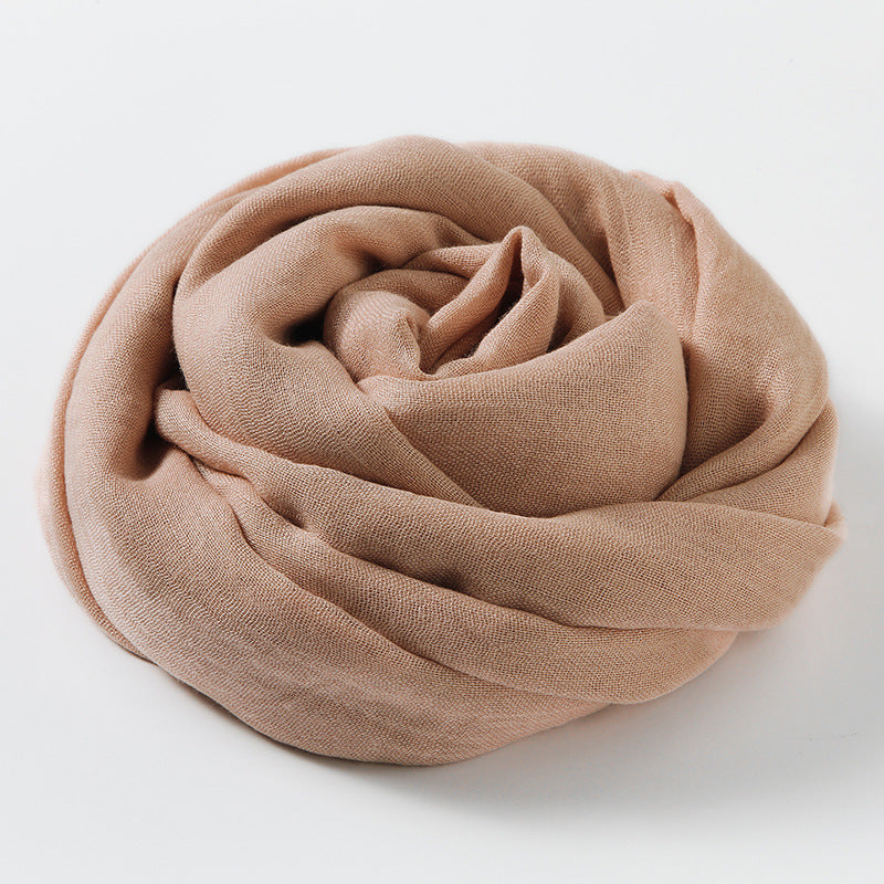 Women's Fashion Artistic Solid Color Cotton And Linen Scarf
