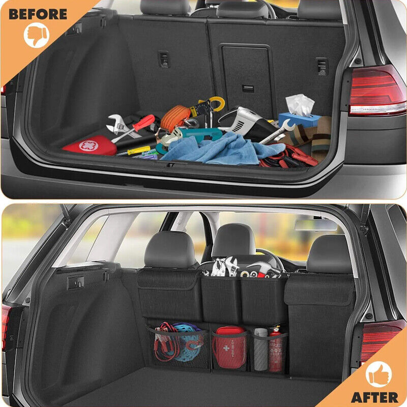 Large Car Boot Organiser Tidy Back Seat Storage Bag Hanging Pocket Accessories