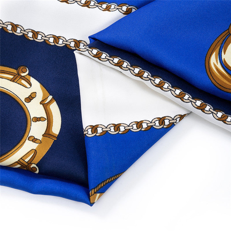 Ladies Carriage Print 130cm Twill Silk Shawl Scarf