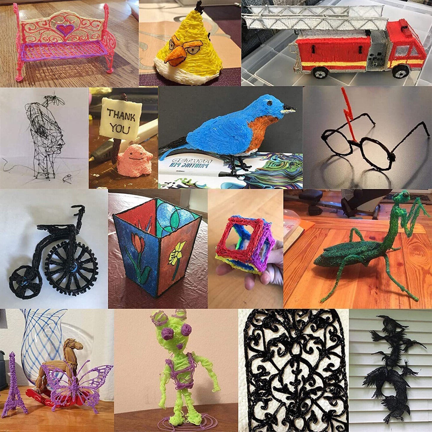 DIY Kinder 3D Stifte Set 3D Druckstift 36m 12Farben PLA Filament 3D Printing Pen